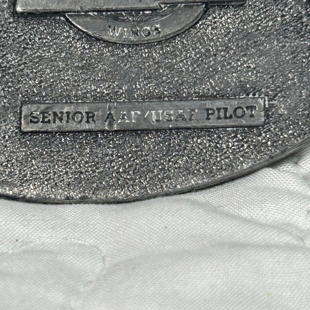 Vintage 1983 Buckle Connection Senior AAF USAF Pilot Wings Belt Buckle Silver - Picture 8 of 10